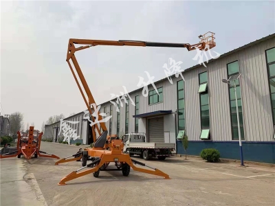 12米移動曲臂式升降平臺客戶到貨試機中